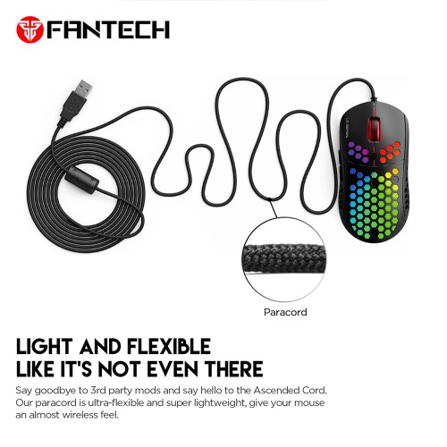 Fantech Hive UX2 6 Buttons 7 Mode USB RGB Gaming Mouse Black - Image 3