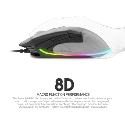 FANTECH UX1 Hero Ultimate Macro RGB Gaming Mouse - Image 3