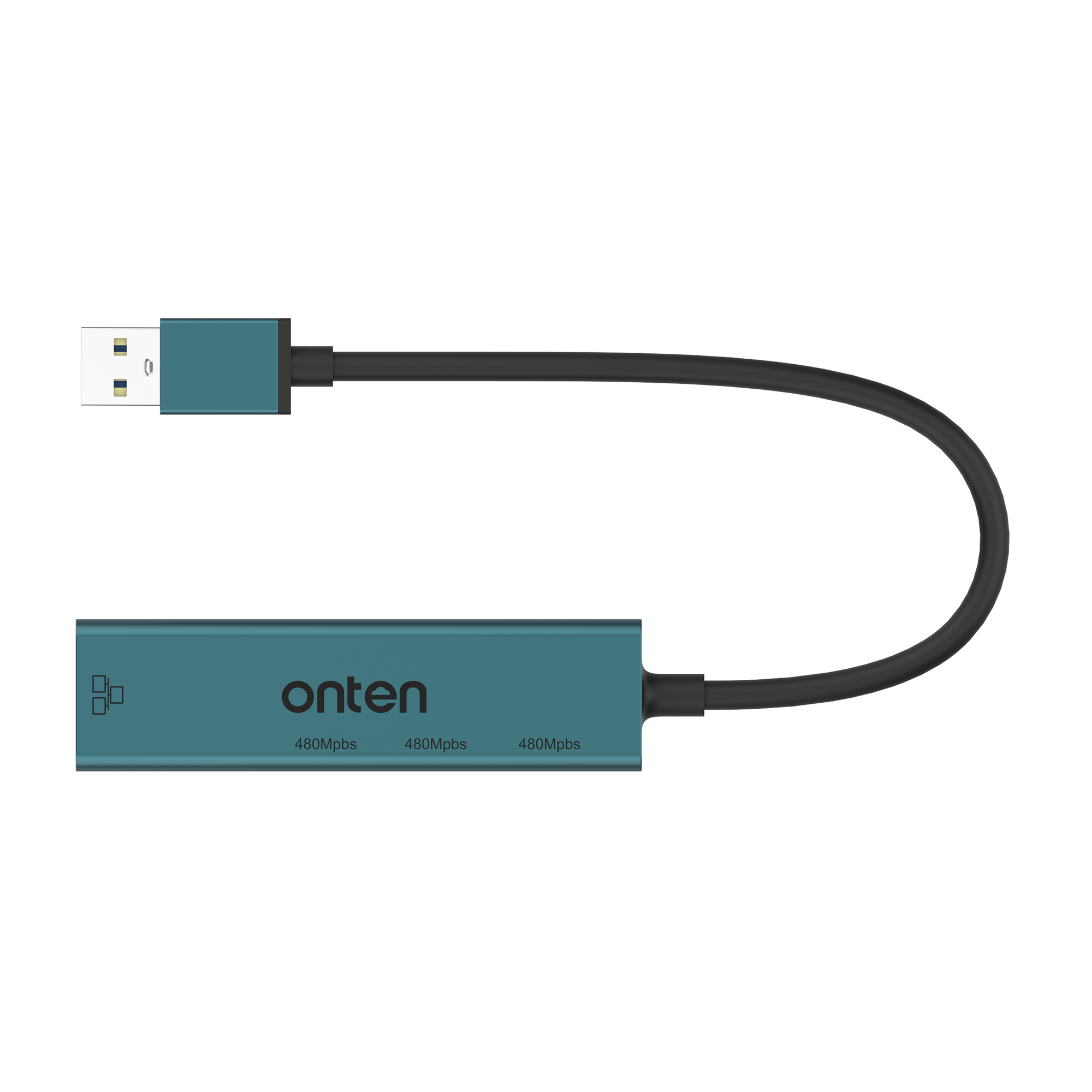 ONTEN OTN-5226 4 in 1 USB2.0 to RJ45 (100) + USB2.0*3 Hub - Image 2