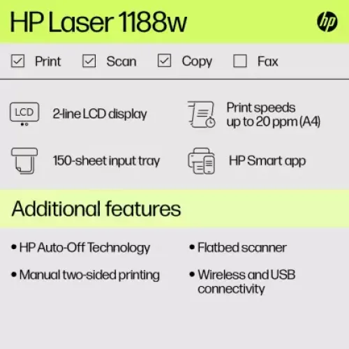 HP Laserjet MFP 1188w Multifunction Mono Laser Printer - Image 6