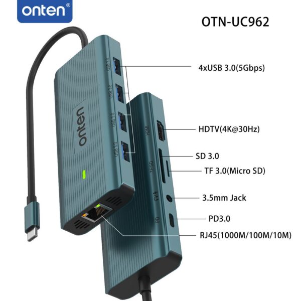 Onten 11 in 1 USB-C Multi-function docking station - Image 3