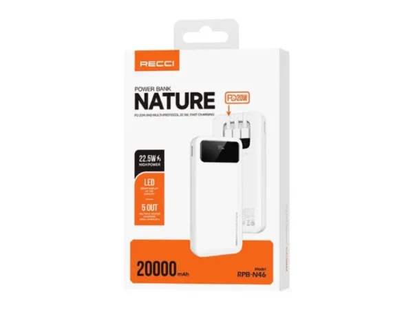 Recci RPB-N46 Nature Series 20000mAh 22.5W Power Bank - Image 3
