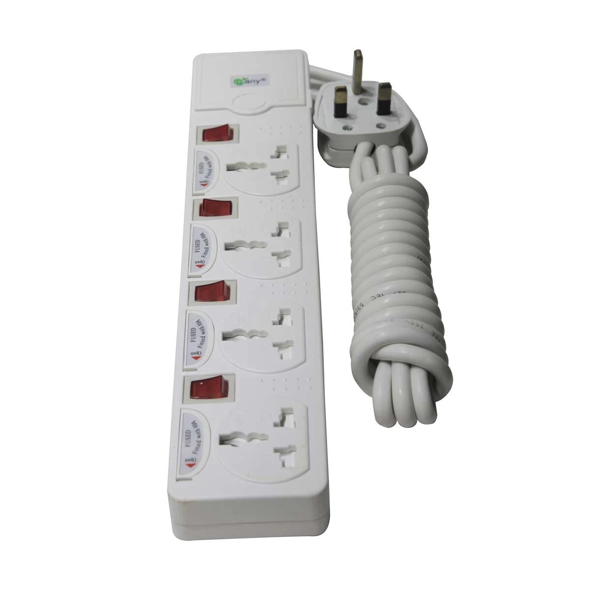 Many MTS-144 3 Pin 4 Port White Power Strip - Image 2