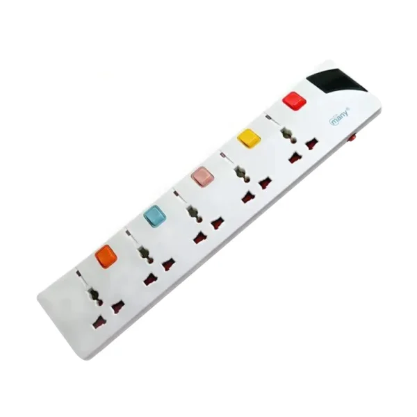 Many MTS-G157  3 Pin 5 Port White Power Strip - Image 3