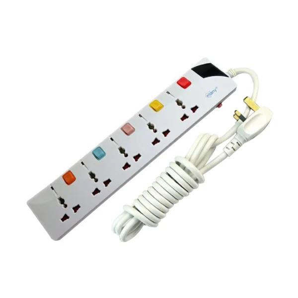 Many MTS-G157  3 Pin 5 Port White Power Strip